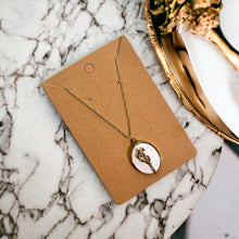 Load image into Gallery viewer, 24k Gold Filled Pearl Birth Flower Necklace 17.5&quot; Chain
