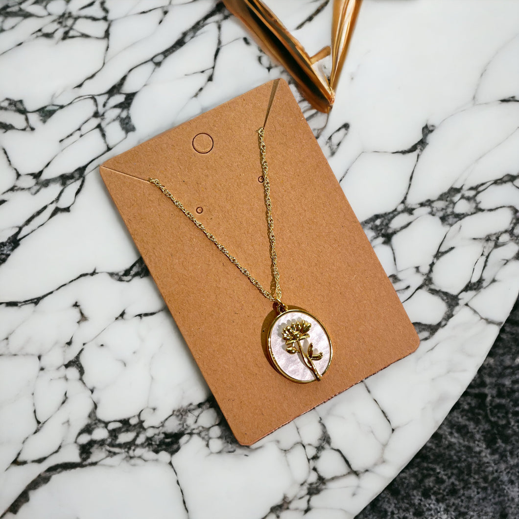 24k Gold Filled Pearl Birth Flower Necklace 17.5