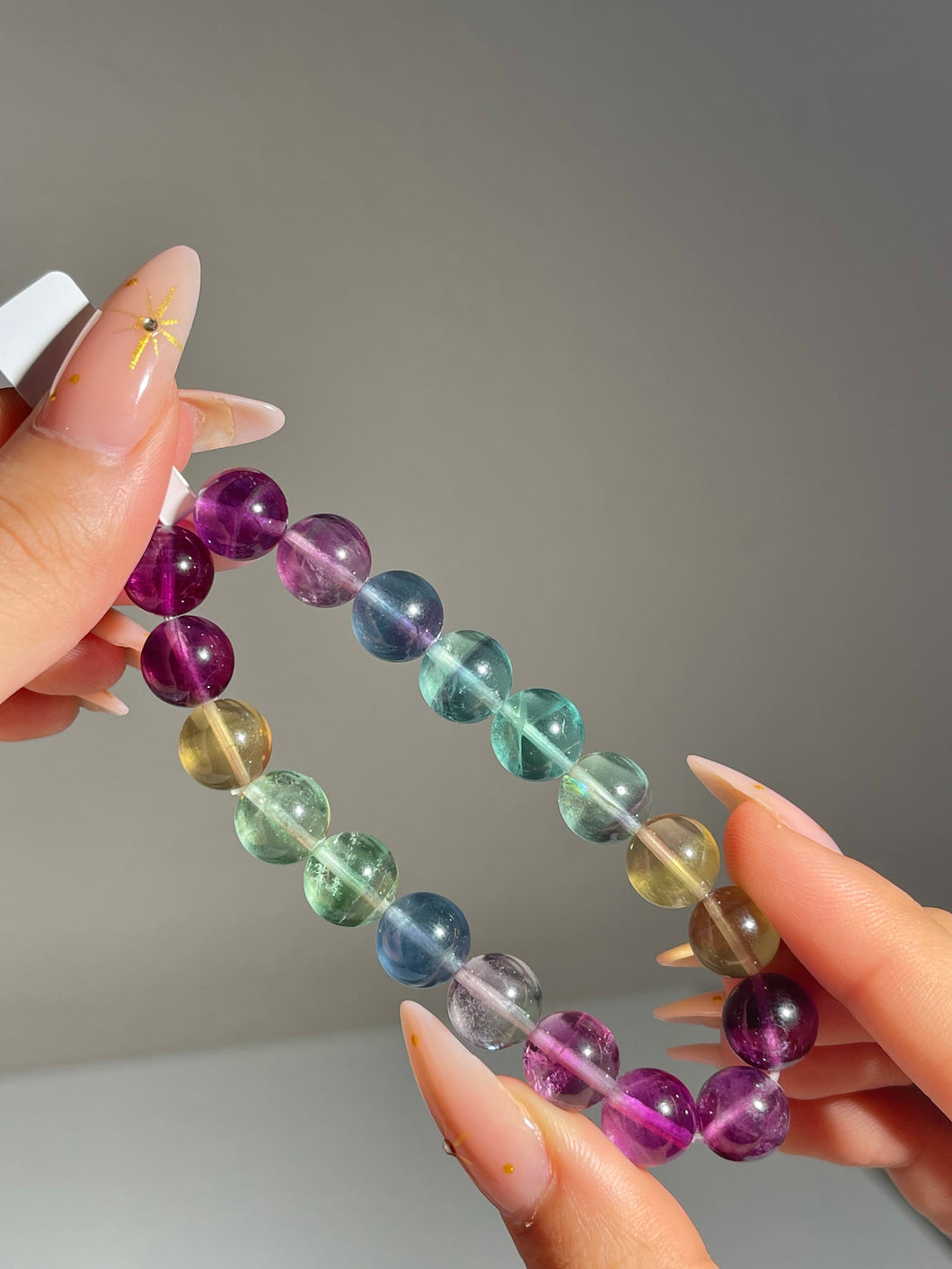 HIGH QUALITY Rainbow Fluorite Bracelet 10.4MM