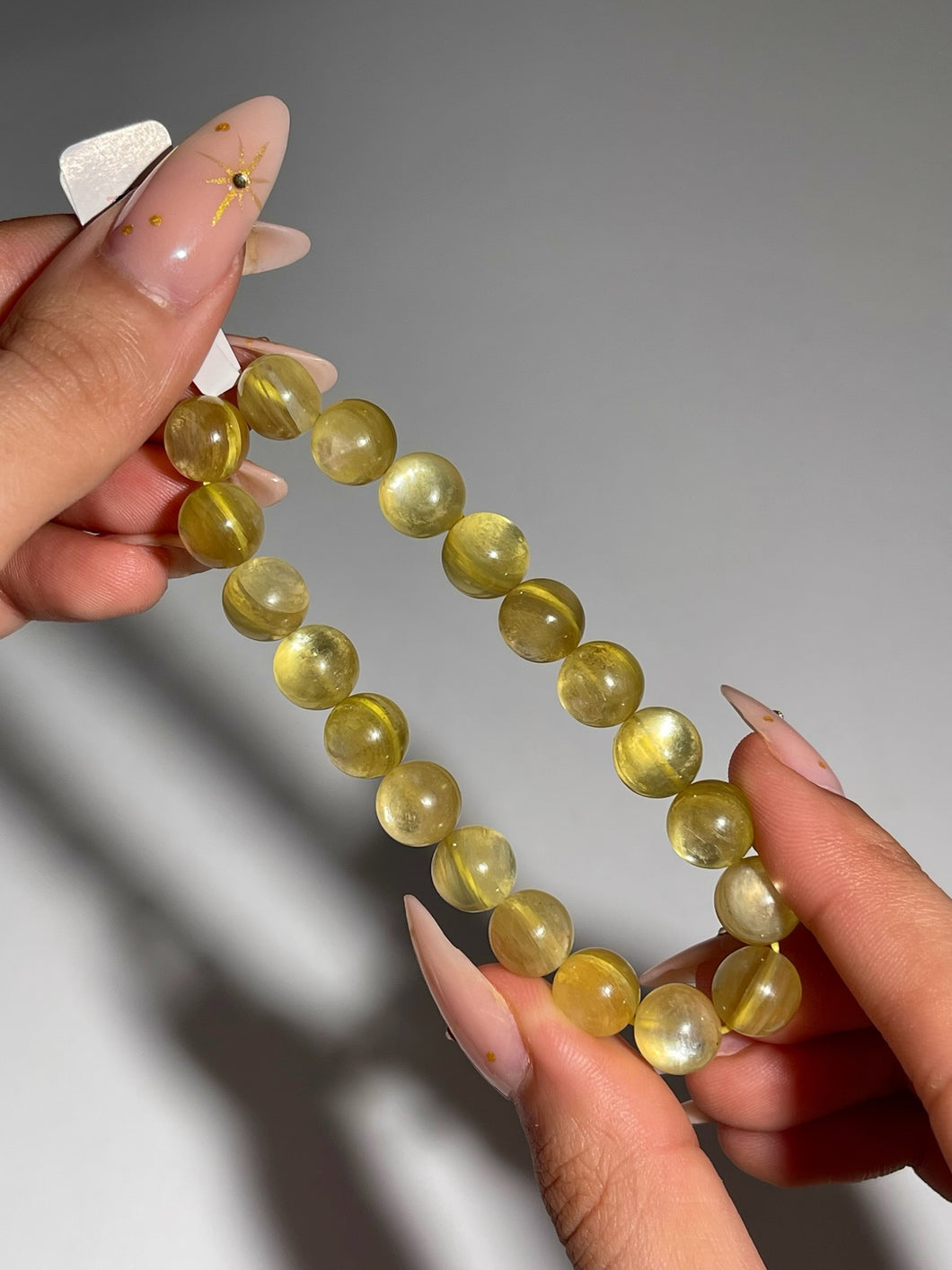 AAA Grade NATURAL GEMMY Golden Lepidolite Bracelet 9.5MM