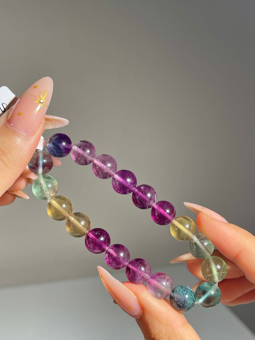 HIGH QUALITY Rainbow Fluorite Bracelet 10.4MM
